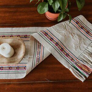 Mexican Woven Boho Table Runner/Wedding Table Decor/Mexican themed Wedding/Macra